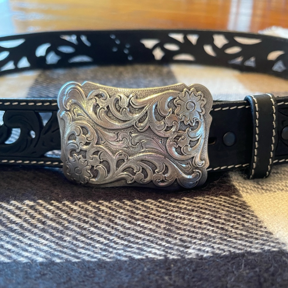 Genuine Hand Tooled Leather Belt